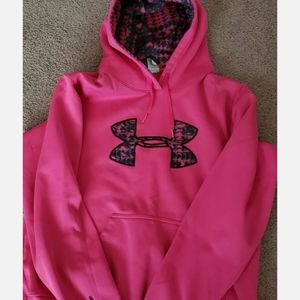 Womens hot pink Under Armour hoodie, size large
